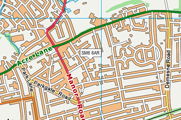 SM6 8AR map - OS VectorMap District (Ordnance Survey)