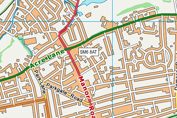 SM6 8AT map - OS VectorMap District (Ordnance Survey)