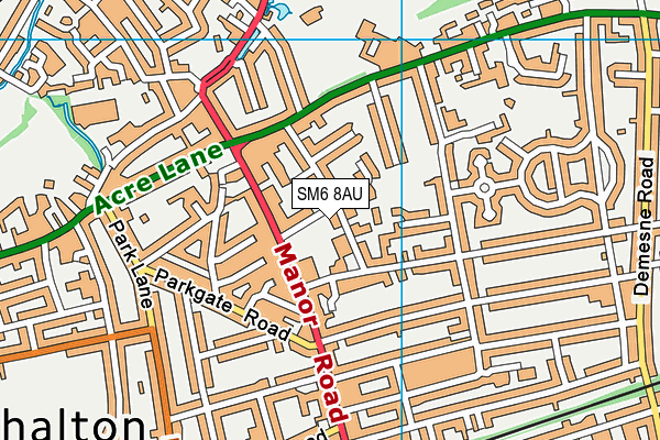 SM6 8AU map - OS VectorMap District (Ordnance Survey)