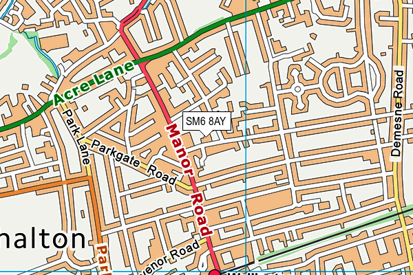 SM6 8AY map - OS VectorMap District (Ordnance Survey)