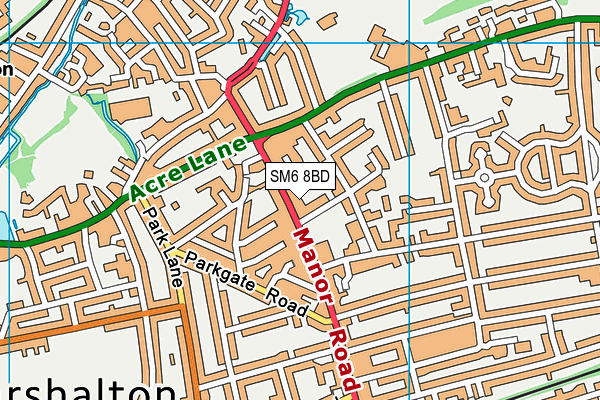 SM6 8BD map - OS VectorMap District (Ordnance Survey)