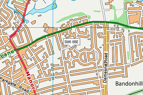 SM6 8BE map - OS VectorMap District (Ordnance Survey)