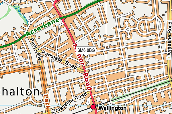 SM6 8BG map - OS VectorMap District (Ordnance Survey)