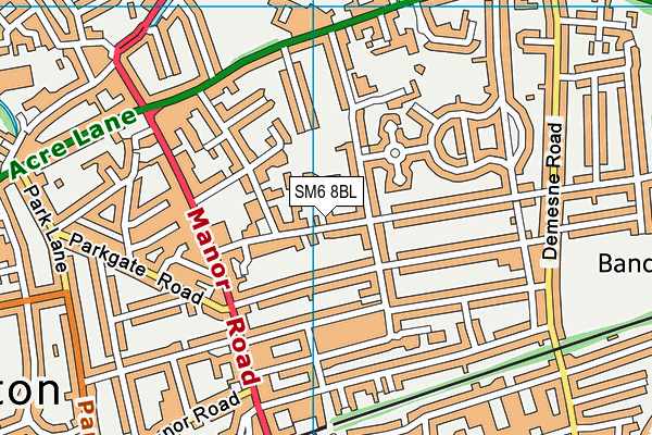 SM6 8BL map - OS VectorMap District (Ordnance Survey)