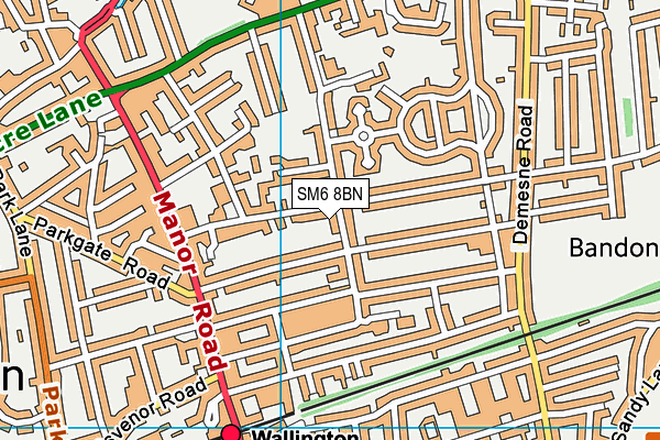 SM6 8BN map - OS VectorMap District (Ordnance Survey)