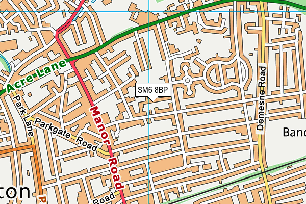 SM6 8BP map - OS VectorMap District (Ordnance Survey)