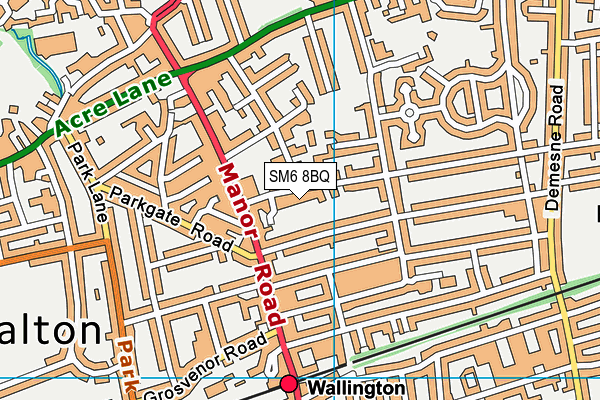 SM6 8BQ map - OS VectorMap District (Ordnance Survey)