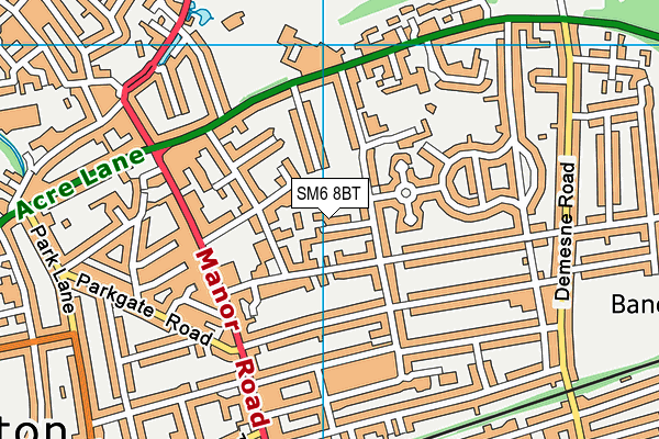 SM6 8BT map - OS VectorMap District (Ordnance Survey)