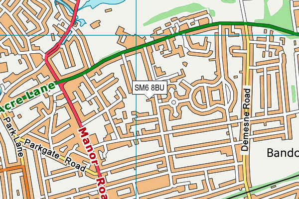 SM6 8BU map - OS VectorMap District (Ordnance Survey)