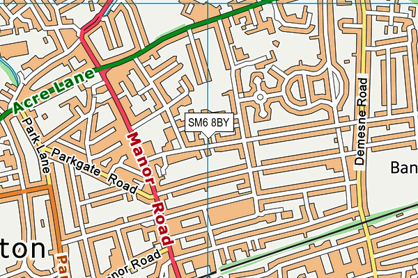 SM6 8BY map - OS VectorMap District (Ordnance Survey)