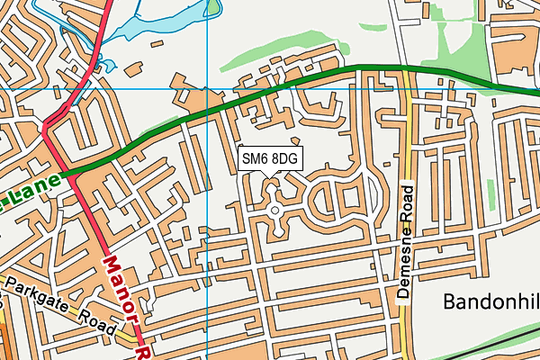 SM6 8DG map - OS VectorMap District (Ordnance Survey)