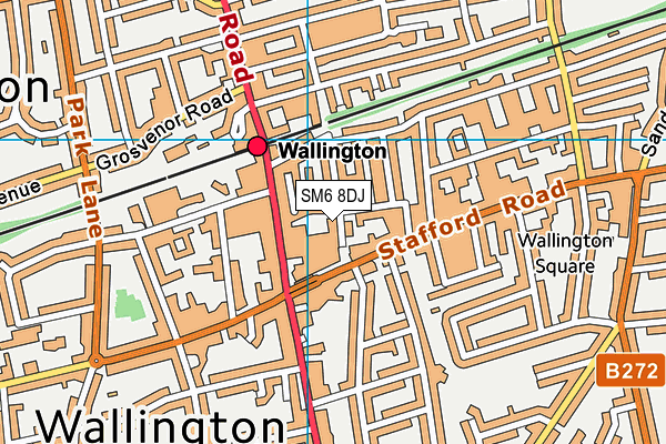 SM6 8DJ map - OS VectorMap District (Ordnance Survey)