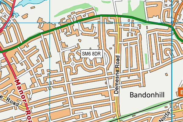 SM6 8DR map - OS VectorMap District (Ordnance Survey)