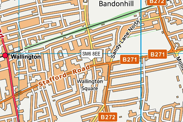 SM6 8EE map - OS VectorMap District (Ordnance Survey)