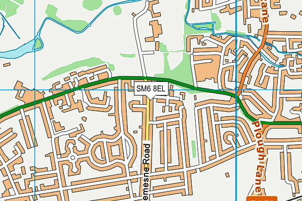 SM6 8EL map - OS VectorMap District (Ordnance Survey)