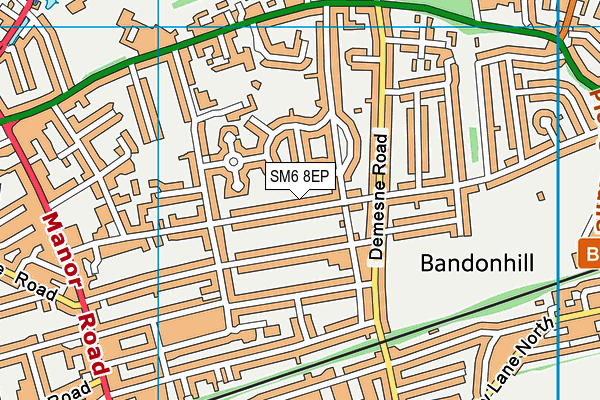 SM6 8EP map - OS VectorMap District (Ordnance Survey)