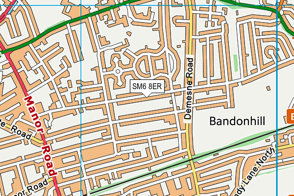 SM6 8ER map - OS VectorMap District (Ordnance Survey)