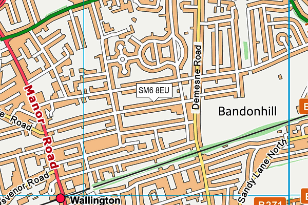 SM6 8EU map - OS VectorMap District (Ordnance Survey)