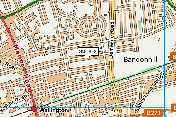 SM6 8EX map - OS VectorMap District (Ordnance Survey)