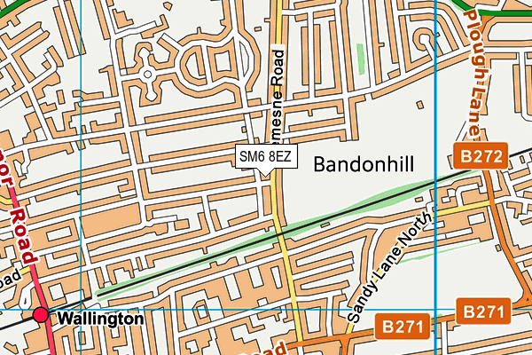 SM6 8EZ map - OS VectorMap District (Ordnance Survey)