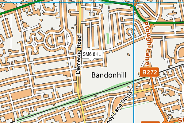 SM6 8HL map - OS VectorMap District (Ordnance Survey)