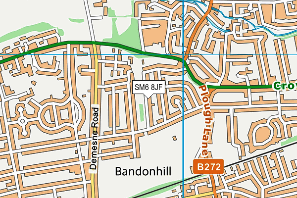 SM6 8JF map - OS VectorMap District (Ordnance Survey)