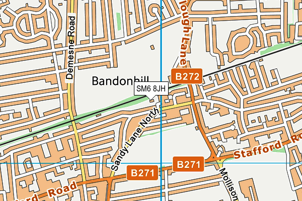 SM6 8JH map - OS VectorMap District (Ordnance Survey)