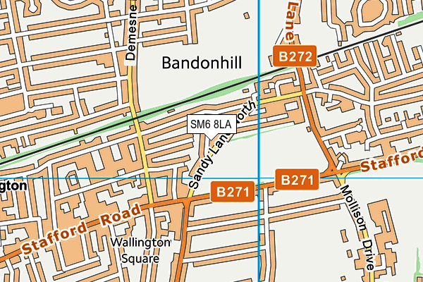 SM6 8LA map - OS VectorMap District (Ordnance Survey)