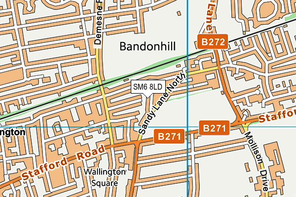 SM6 8LD map - OS VectorMap District (Ordnance Survey)