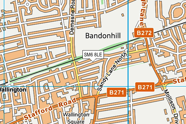 SM6 8LE map - OS VectorMap District (Ordnance Survey)