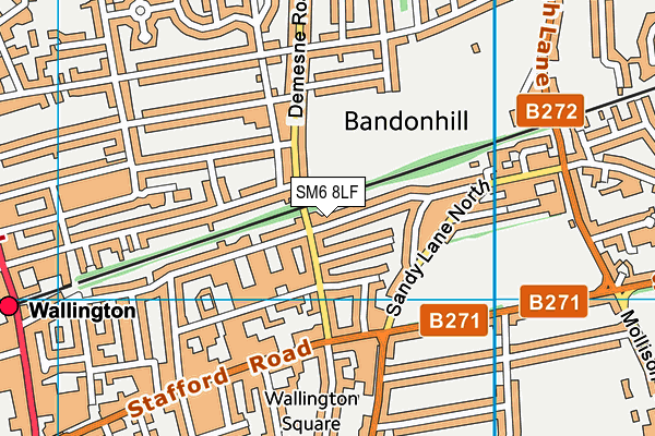 SM6 8LF map - OS VectorMap District (Ordnance Survey)