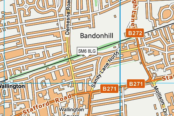 SM6 8LG map - OS VectorMap District (Ordnance Survey)