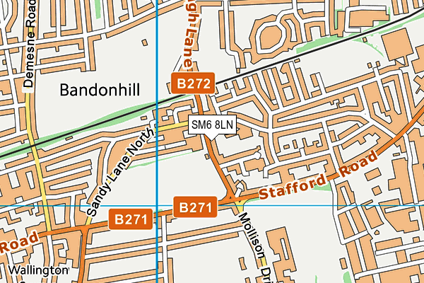 SM6 8LN map - OS VectorMap District (Ordnance Survey)