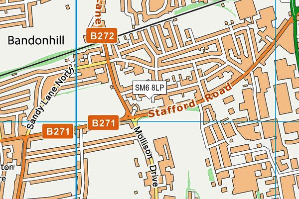 SM6 8LP map - OS VectorMap District (Ordnance Survey)