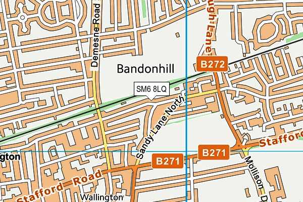 SM6 8LQ map - OS VectorMap District (Ordnance Survey)