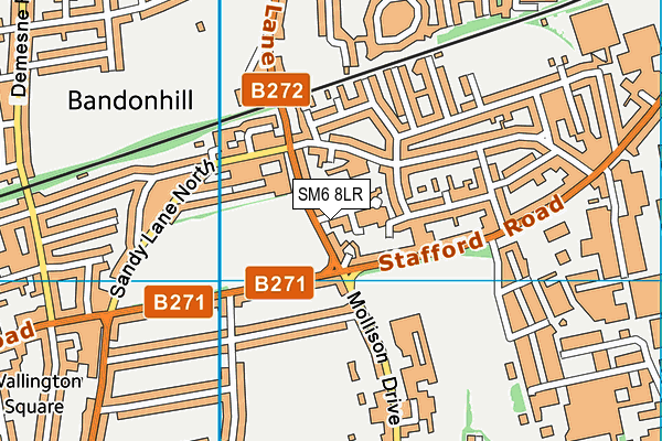 SM6 8LR map - OS VectorMap District (Ordnance Survey)