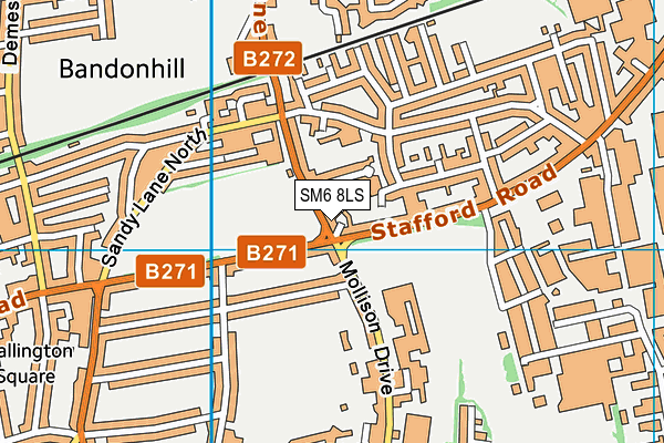 SM6 8LS map - OS VectorMap District (Ordnance Survey)