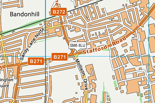 SM6 8LU map - OS VectorMap District (Ordnance Survey)