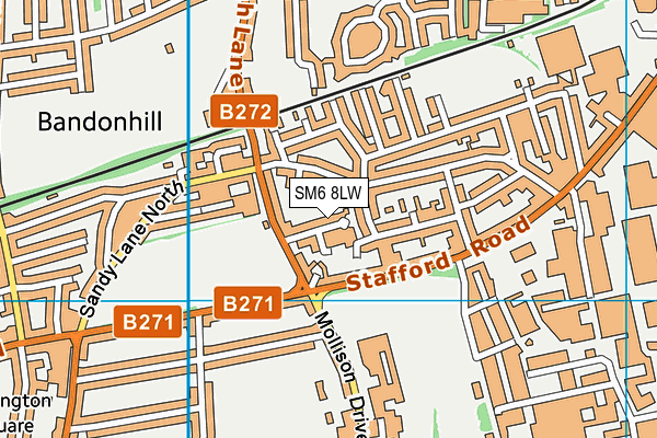 SM6 8LW map - OS VectorMap District (Ordnance Survey)