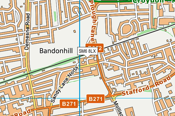 SM6 8LX map - OS VectorMap District (Ordnance Survey)