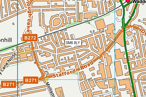 SM6 8LY map - OS VectorMap District (Ordnance Survey)