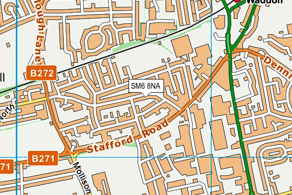 SM6 8NA map - OS VectorMap District (Ordnance Survey)