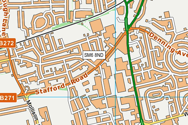 SM6 8ND map - OS VectorMap District (Ordnance Survey)