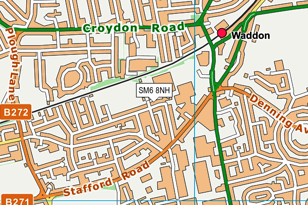 SM6 8NH map - OS VectorMap District (Ordnance Survey)