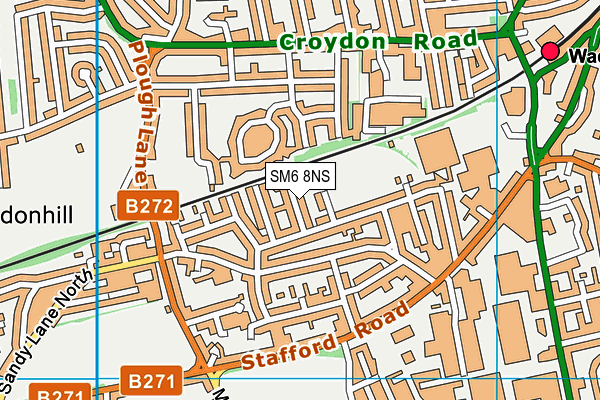 SM6 8NS map - OS VectorMap District (Ordnance Survey)