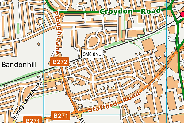 SM6 8NU map - OS VectorMap District (Ordnance Survey)