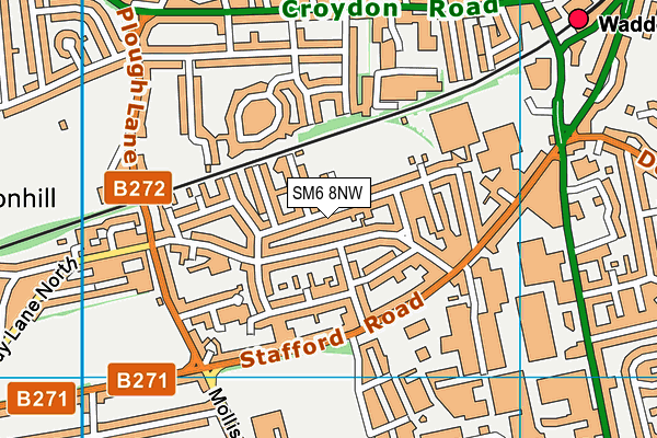 SM6 8NW map - OS VectorMap District (Ordnance Survey)