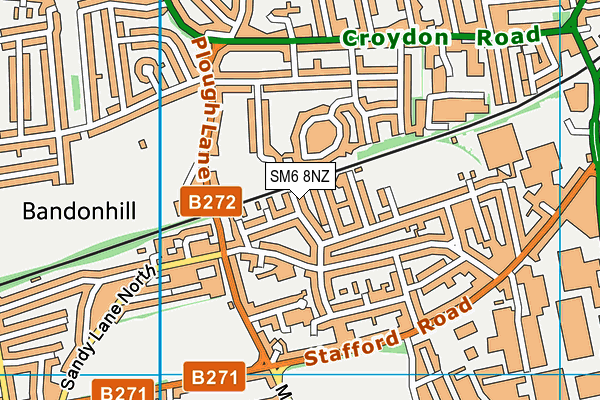 SM6 8NZ map - OS VectorMap District (Ordnance Survey)