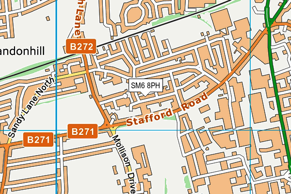 SM6 8PH map - OS VectorMap District (Ordnance Survey)