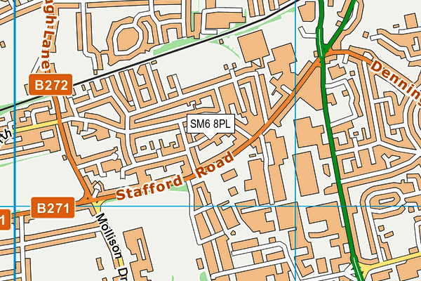 SM6 8PL map - OS VectorMap District (Ordnance Survey)